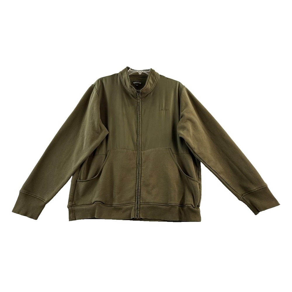Orvis Mens Soft Shell Fleece Lined Jacket‎ Olive Green SIZE XL- FAIR CONDITION